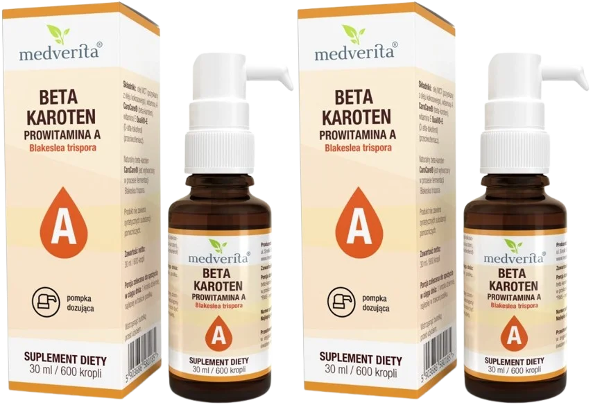 Бета-каротин Medverita CaroCare, провитамин A, капли, 2 флакона по 30 мл