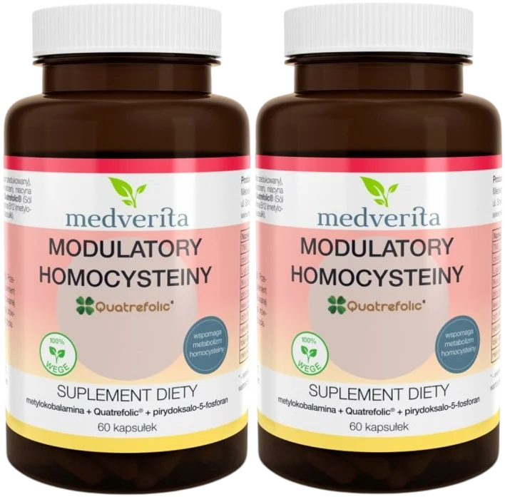 Комплекс Medverita Homocysteine Modulators, бетаин, холин и витамины B, 2 упаковки по 60 капсул