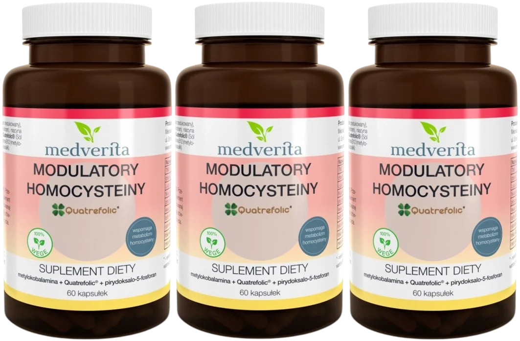 Комплекс Medverita Homocysteine Modulators, бетаин, холин и витамины B, 3 упаковки по 60 капсул