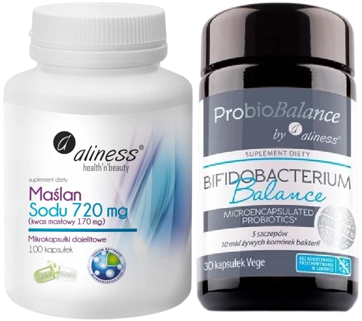 Набор Aliness бутират натрия 720 мг и пробиотик ProbioBalance Bifidobacterium Balance, капсулы