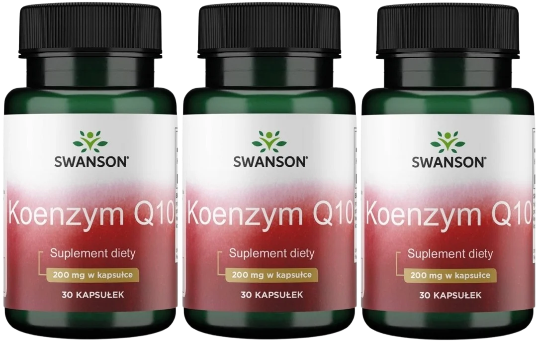 Коэнзим Q10 Swanson CoQ10 200 мг, для сердца и сосудов, 3 упаковки по 30 капсул