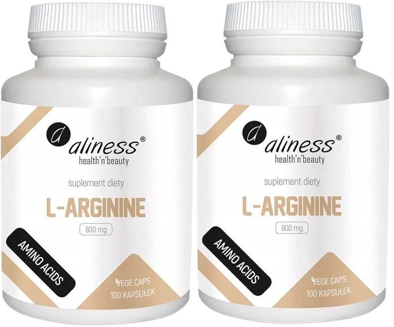 L-аргинин Aliness L-Arginine 800 мг, 2 упаковки по 100 капсул
