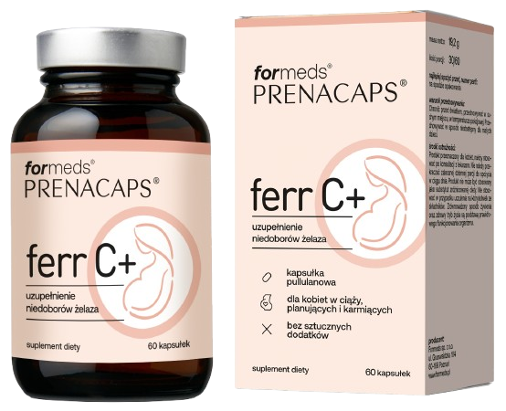Железо ForMeds Prenacaps Ferr C+ с лактоферрином и витамином C, для беременных, 60 капсул
