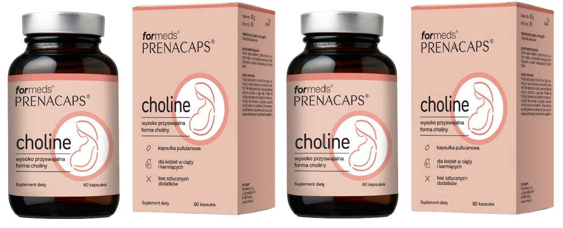 Холин ForMeds Prenacaps Choline 250 мг, для беременных и кормящих, 2 упаковки по 60 капсул