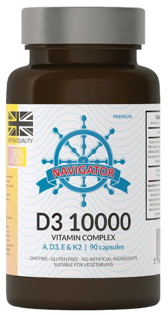 Витамин D3 Navigator D3 10000 Complex, с витаминами A, E и K2 MK-7, 90 капсул