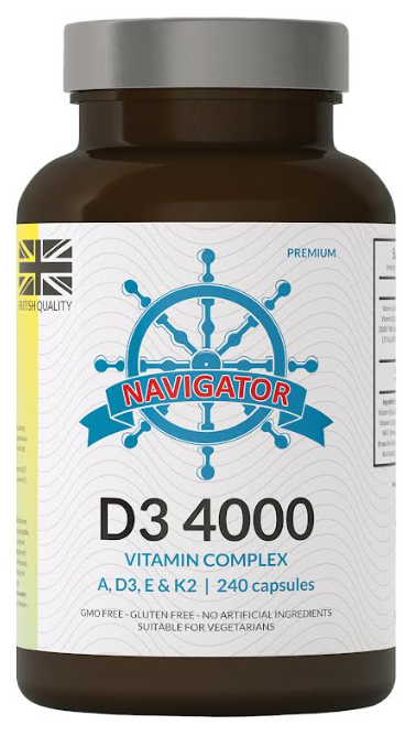 Витамин D3 Navigator Cztery Pory Roku D3 4000 Complex, с витаминами A, E и K2, 240 капсул