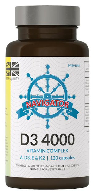 Витамин D3 Navigator Cztery Pory Roku D3 4000 Complex, с витаминами A, E и K2, 120 капсул