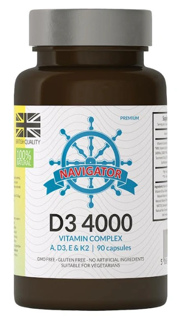 Витамин D3 Navigator Cztery Pory Roku D3 4000 Complex, с витаминами A, E и K2, 90 капсул