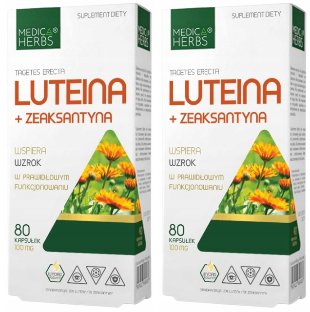 Лютеин и зеаксантин Medica Herbs, для зрения, 2 упаковки по 80 капсул