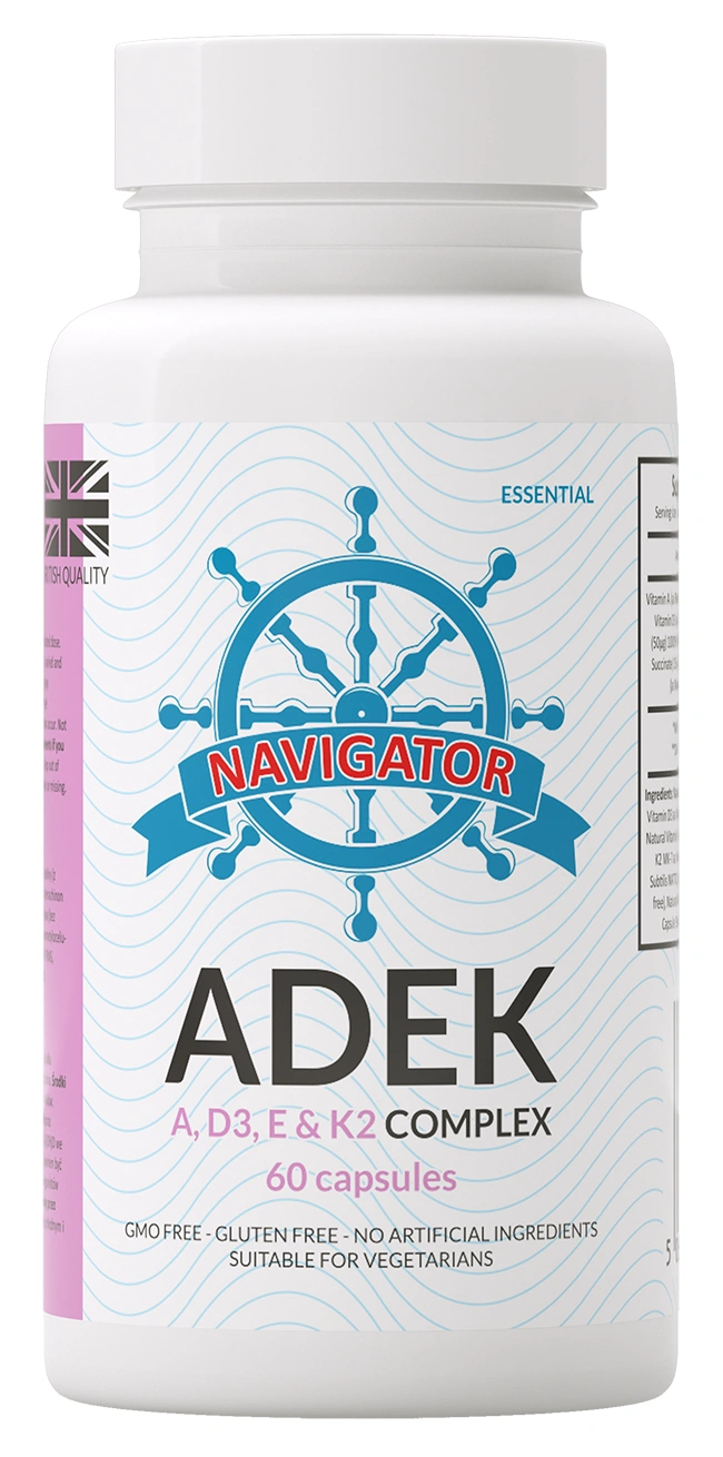 Витамины A, D3, E и K2 Navigator ADEK Complex, D3 2000 МЕ, 60 капсул