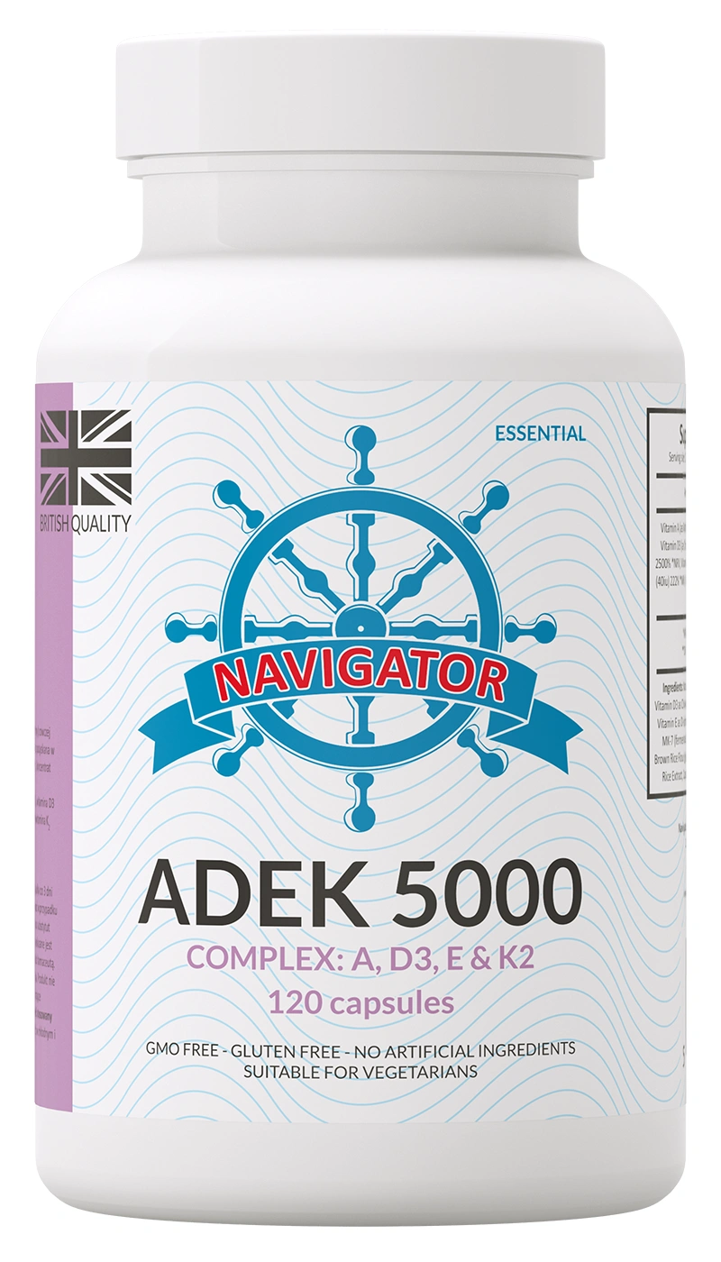 Витамины ADEK Navigator ADEK 5000 Complex с K2 MK-7, 120 капсул
