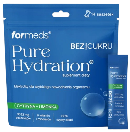 Электролиты ForMeds Pure Hydration без сахара, лимон и лайм, 14 саше