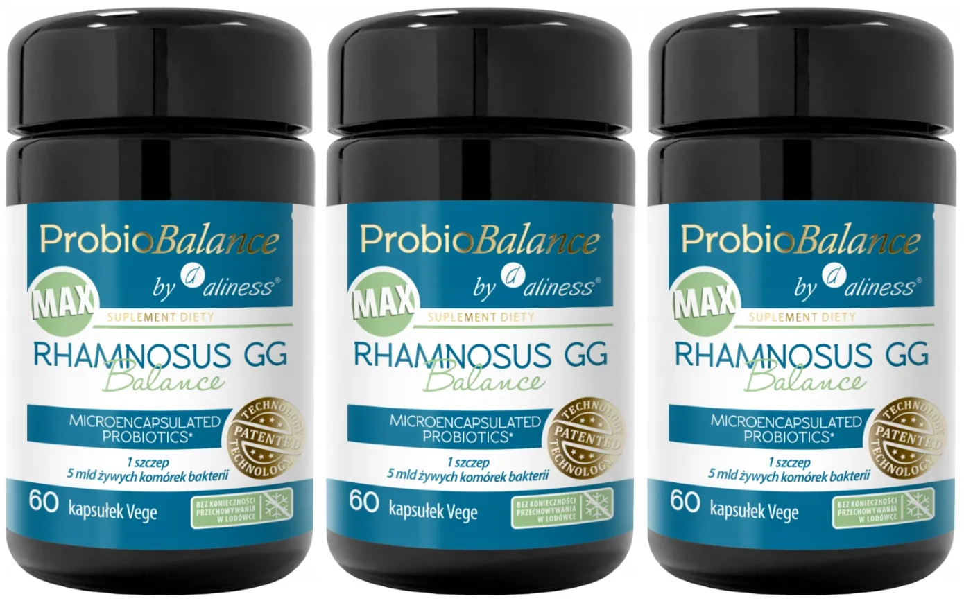 Пробиотик Aliness ProbioBalance Rhamnosus GG Balance Max, 3 упаковки по 60 капсул