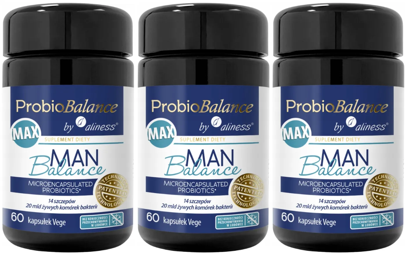 Пробиотик для мужчин Aliness ProbioBalance Man Balance Max, 3 упаковки по 60 капсул