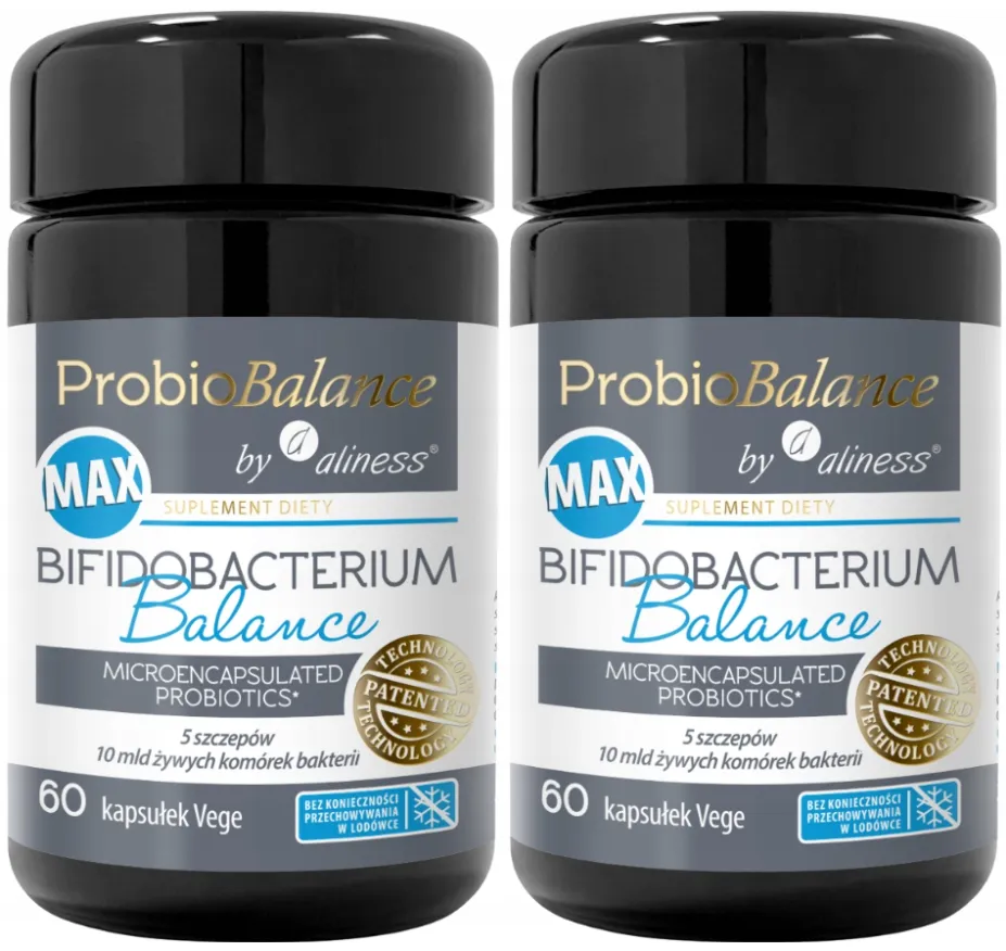Пробиотик Aliness ProbioBalance Bifidobacterium Balance Max 10 млрд, 5 штаммов, 2 упаковки по 60 капсул