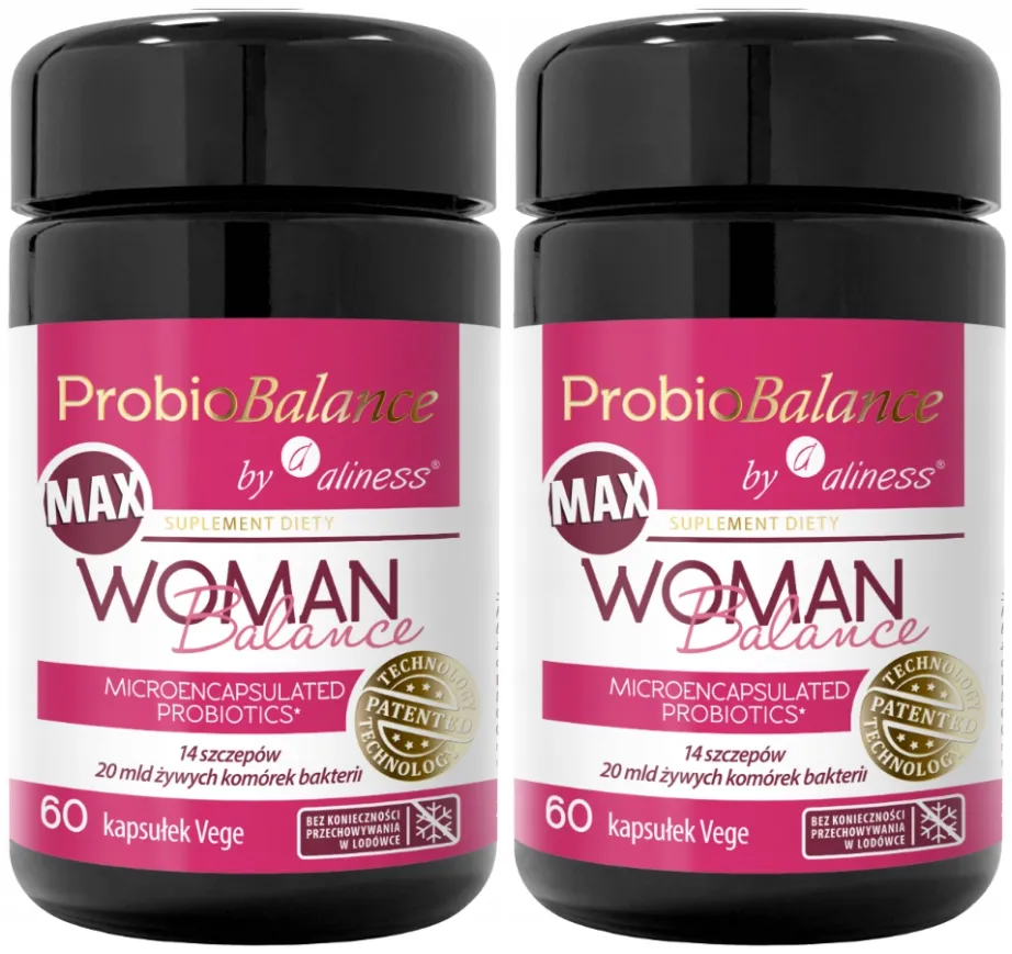 Пробиотик для женщин Aliness ProbioBalance Woman Balance Max 20 млрд, 2 упаковки по 60 капсул