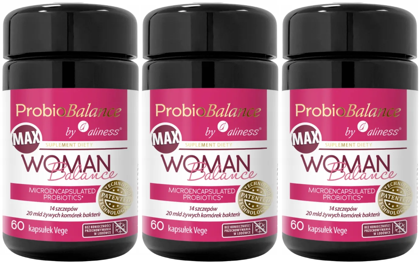 Пробиотик для женщин Aliness ProbioBalance Woman Balance Max, 3 упаковки по 60 капсул
