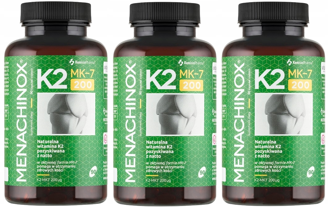 Витамин K2 Xenico Menachinox K2 200 мкг, MK-7, набор 3 упаковки по 90 капсул