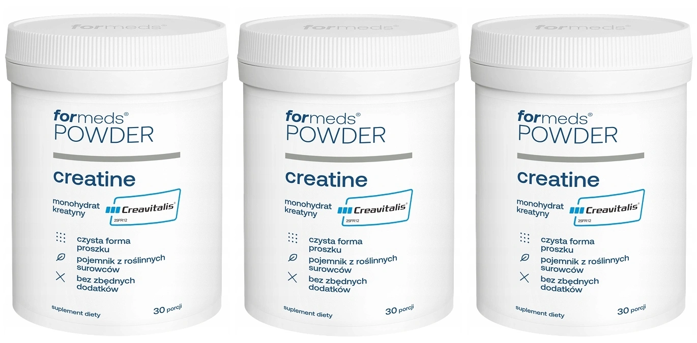 Креатин моногидрат ForMeds Powder Creatine, порошок, 3 упаковки по 30 порций