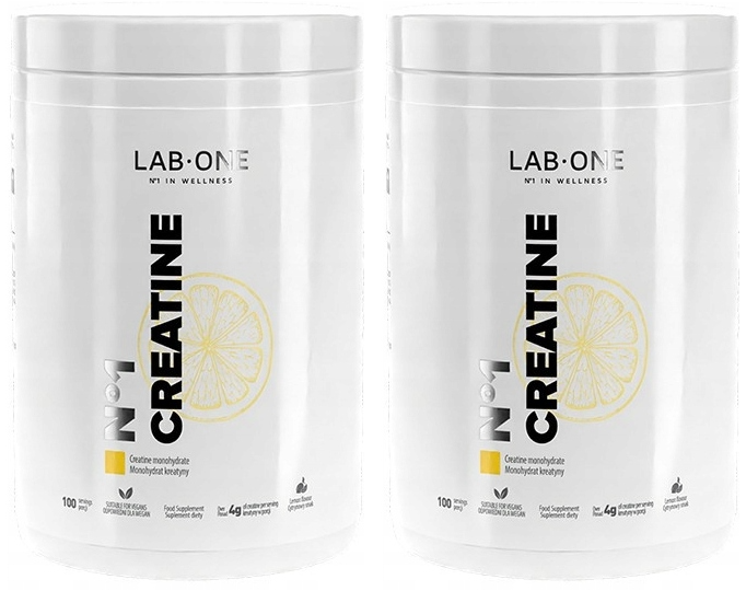 Креатин Lab One N1 Creatine Monohydrat, моногидрат, порошок, лимон, 2 упаковки по 500 г
