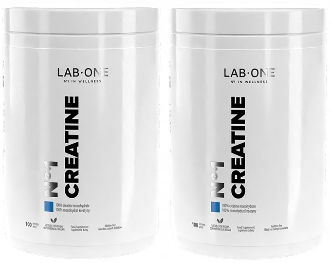 Креатин Lab One N1 Creatine Monohydrat, моногидрат, порошок, без вкуса, 2 упаковки по 500 г