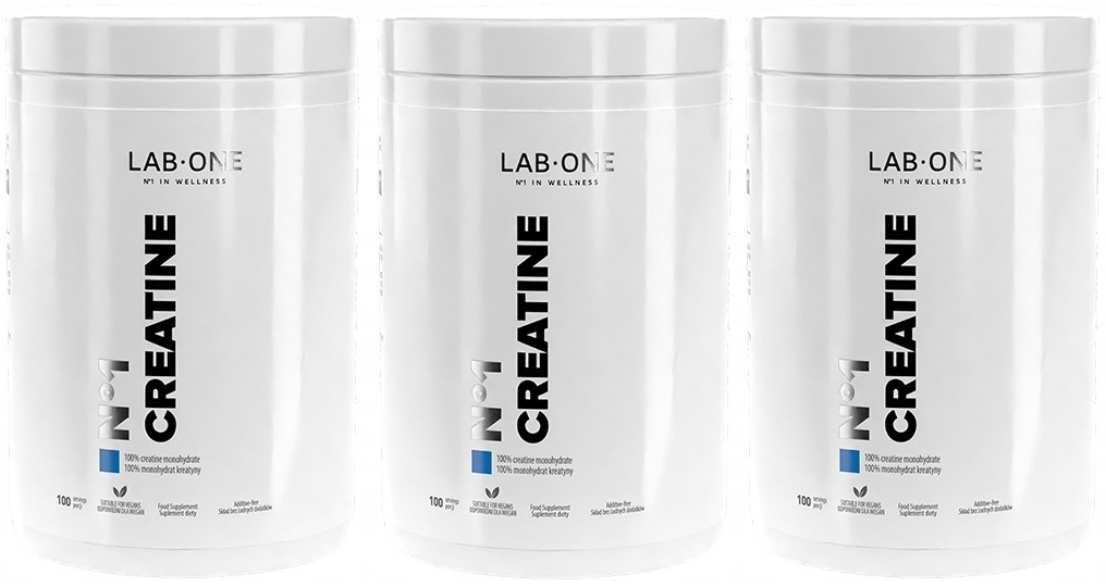 Креатин Lab One N1 Creatine Monohydrat, микронизированный, порошок, без вкуса, 3 упаковки по 500 г