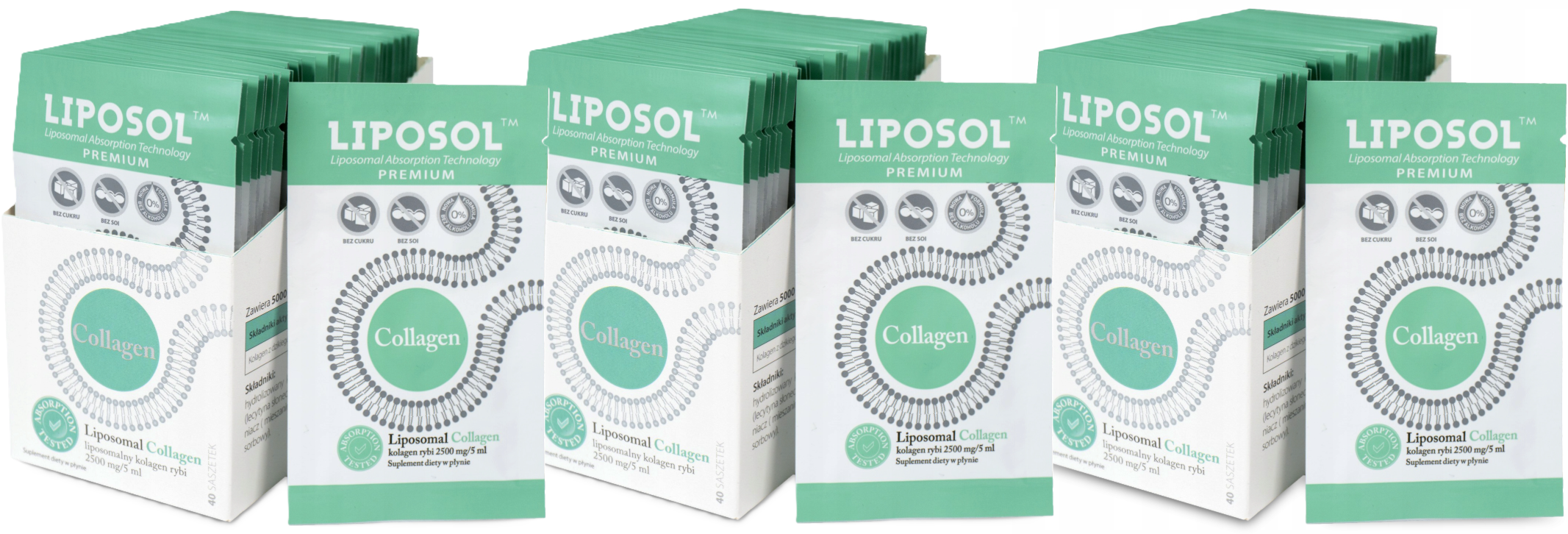 Коллаген рыбный Aliness Liposol 2500 мг, липосомальный, жидкость, 3 упаковки по 40 саше