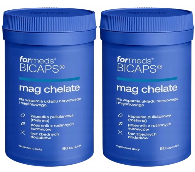 Магний ForMeds Bicaps Mag Chelate, диглицинат, набор 2 упаковки по 60 капсул
