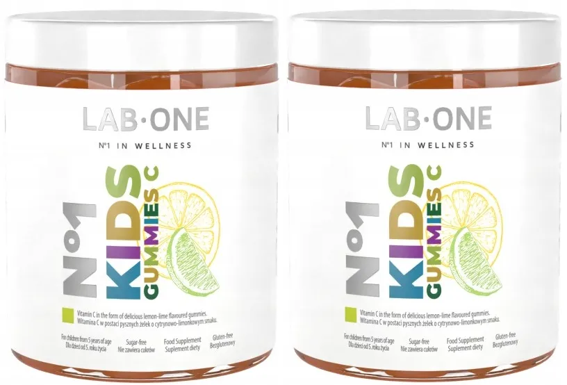 Витамин C для детей Lab One N1 KidsGummies C 80 мг, без сахара, жевательный мармелад, с 5 лет, 2 упаковки по 60 шт