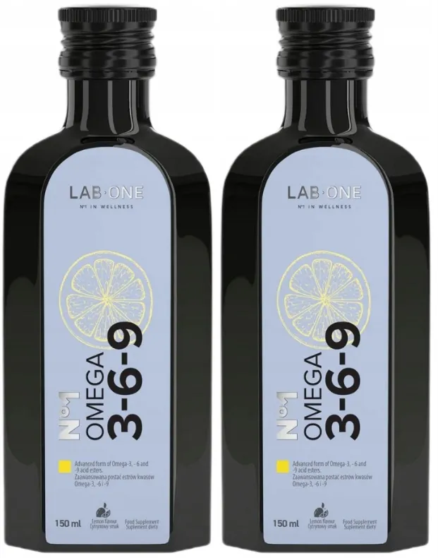 Омега-3-6-9 Lab One N1 Omega 3-6-9 с витаминами A, D и E, лимон, жидкость, 2 бутылки по 150 мл