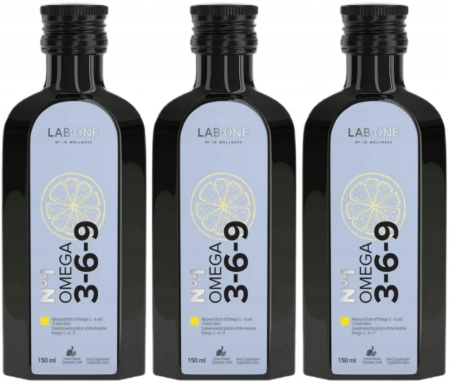 Омега-3-6-9 Lab One N1 Omega 3-6-9, EPA 326 мг и DHA 304 мг, лимон, жидкость, 3 бутылки по 150 мл