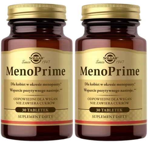 Комплекс для женщин Solgar Meno Prime, экстракт шафрана и ревеня, в период менопаузы, 2 упаковки по 30 таблеток