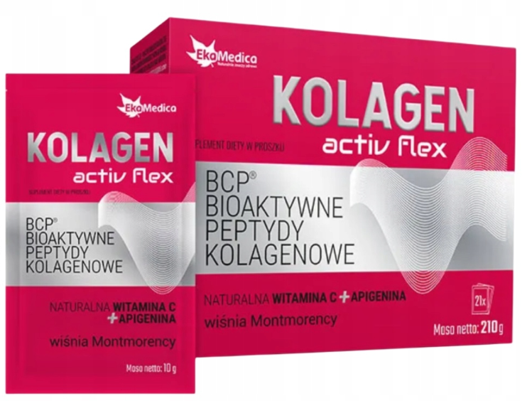 Коллаген EkaMedica Activ Flex, Tendoforte 5000 мг, с витамином C, порошок, 21 саше