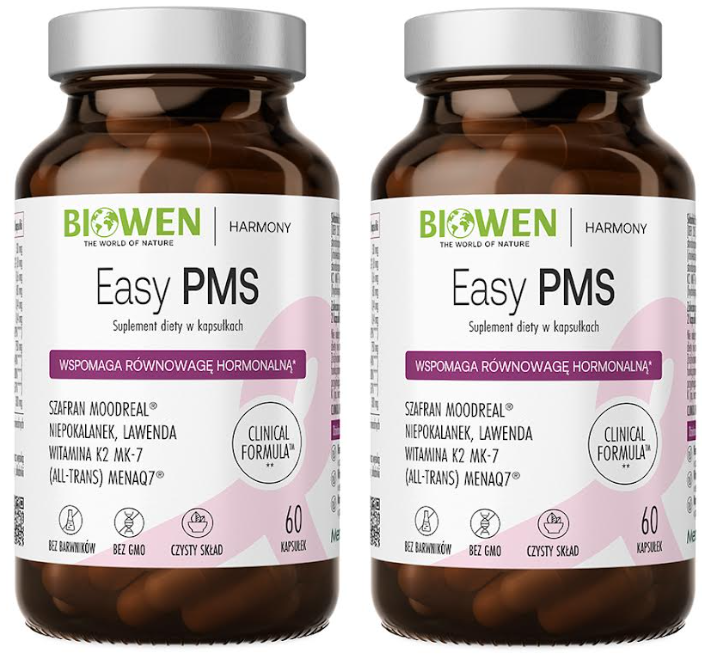 Комплекс для женщин Biowen Easy PMS, с прутняком и шафраном, 2 упаковки по 60 капсул