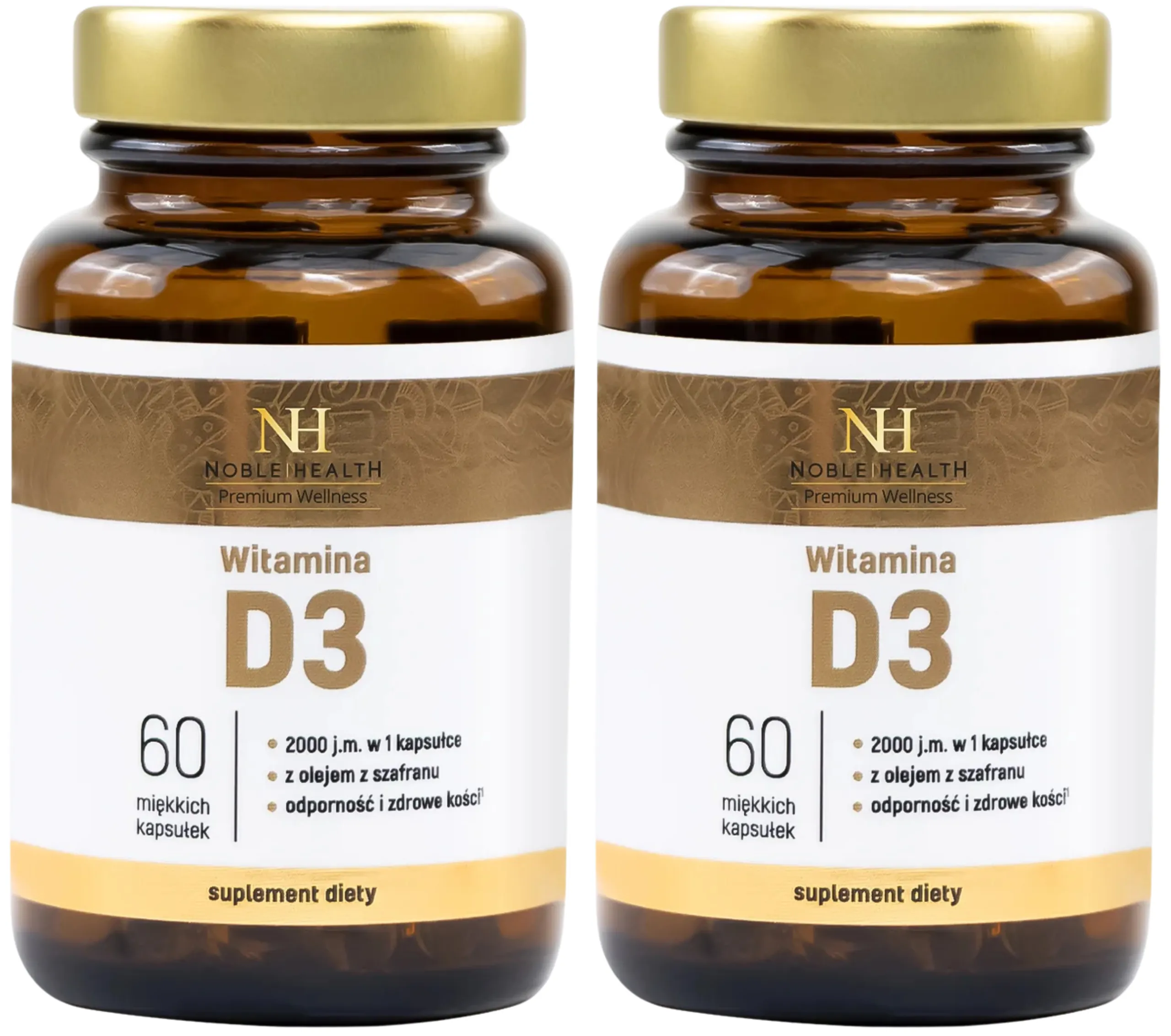 Витамин D3 Noble Health Premium Wellness 2000 МЕ, 60 капсул, 2 упаковки