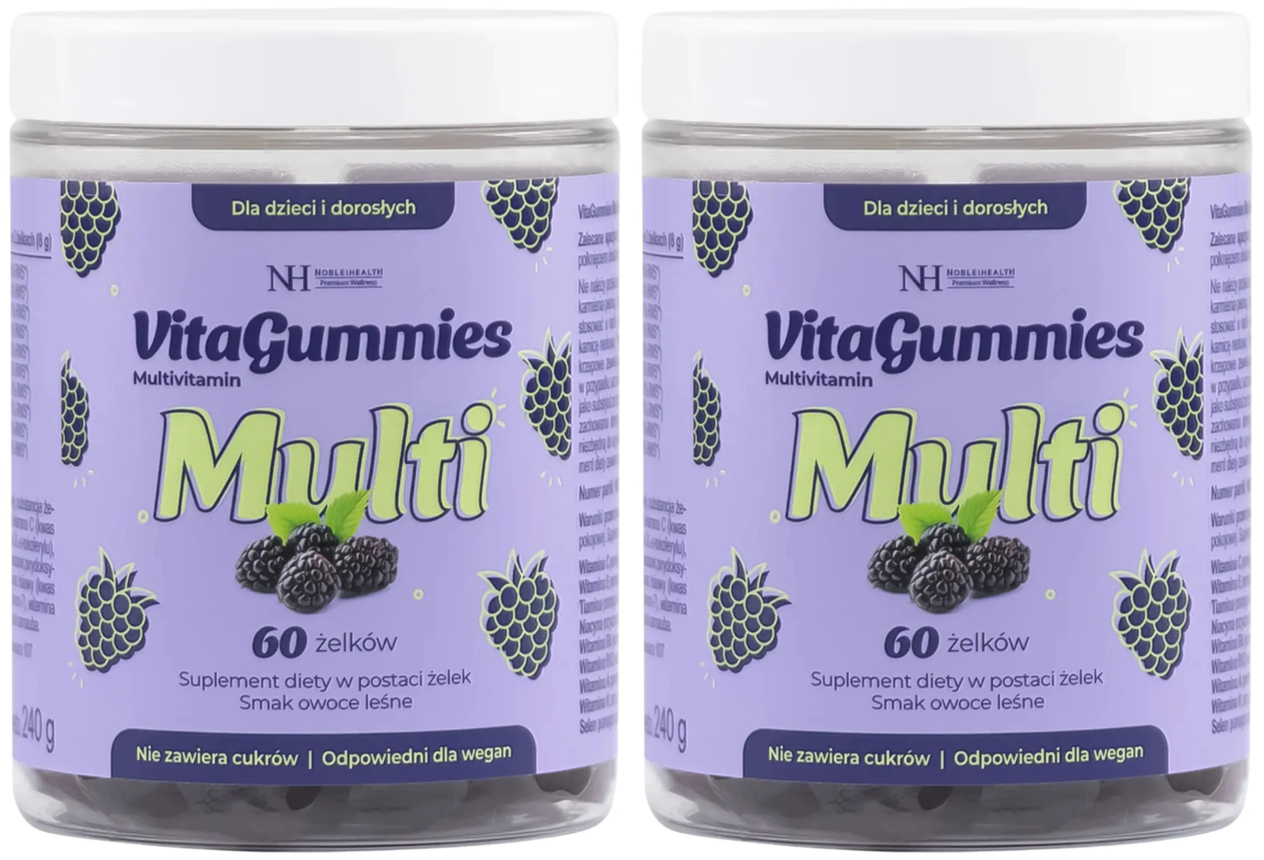 Мультивитамины Noble Health VitaGummies Multivitamin, вкус лесные ягоды, жевательные мармеладки, 2 упаковки