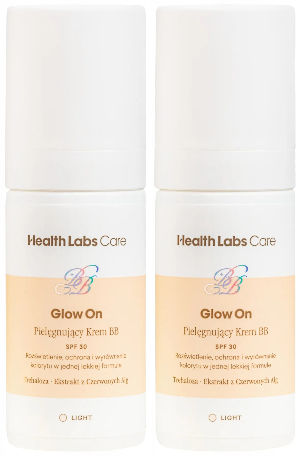 Крем BB для лица Health Labs Care Glow On Light SPF30, увлажняющий, набор 2 x 30 мл