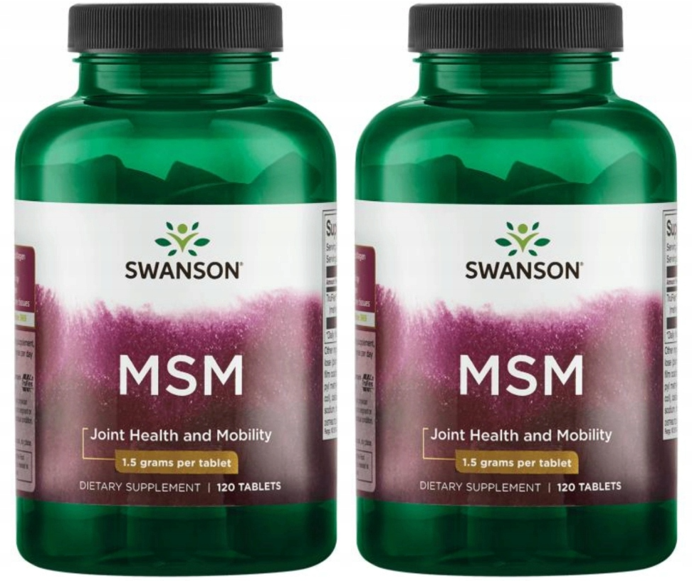 МСМ Swanson MSM TruFlex, метилсульфонилметан 1500 мг, 2 упаковки по 120 таблеток