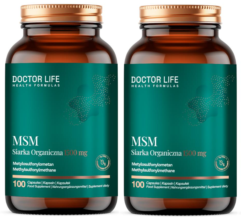 MSM Doctor Life, органическая сера 1400 мг, набор 2 упаковки по 100 капсул
