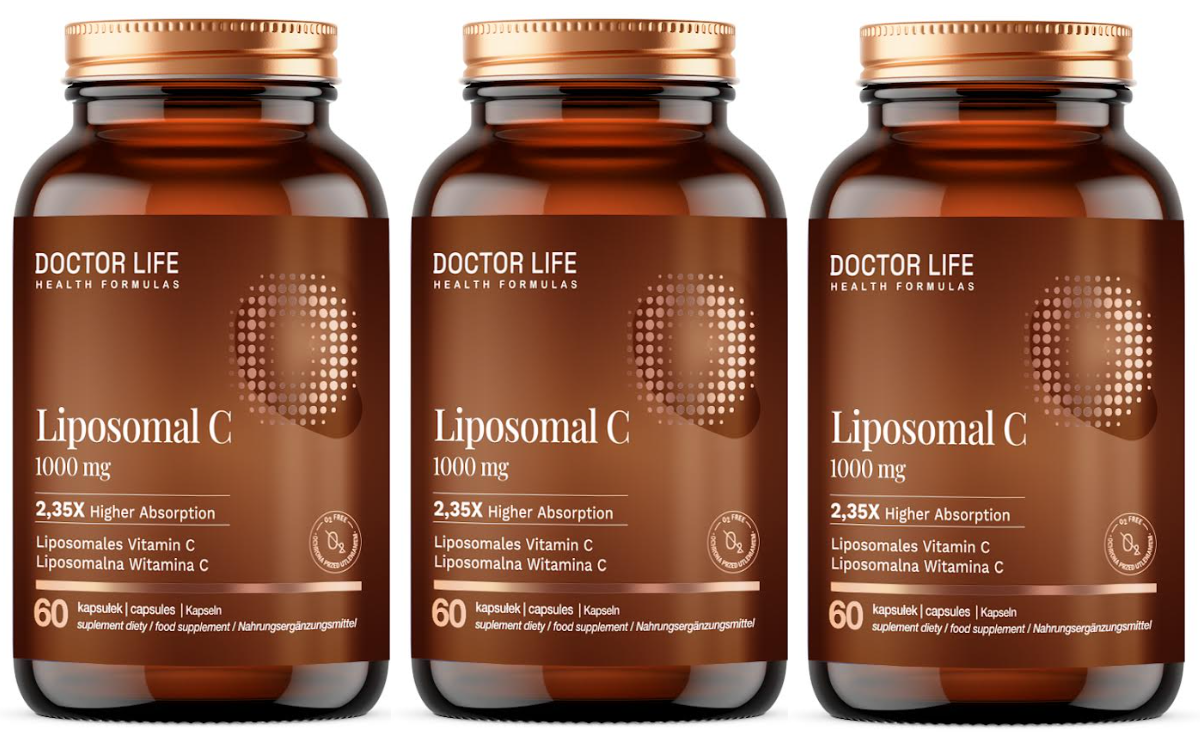 Витамин C Doctor Life Liposomal C 1000, липосомальный, с лецитином, набор 3 упаковки по 60 капсул