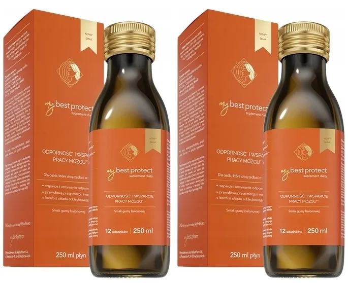 Рыбий жир MyBestPharm MyBestProtect, с витамином D3 2000 МЕ, жевательная резинка, от 6 лет, 2 флакона по 250 мл
