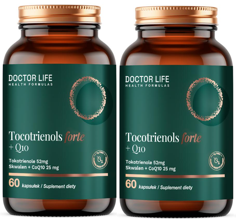 Витамин E Doctor Life Tocotrienols Forte + Q10, токотриенолы и коэнзим Q10, набор 2 упаковки по 60 капсул