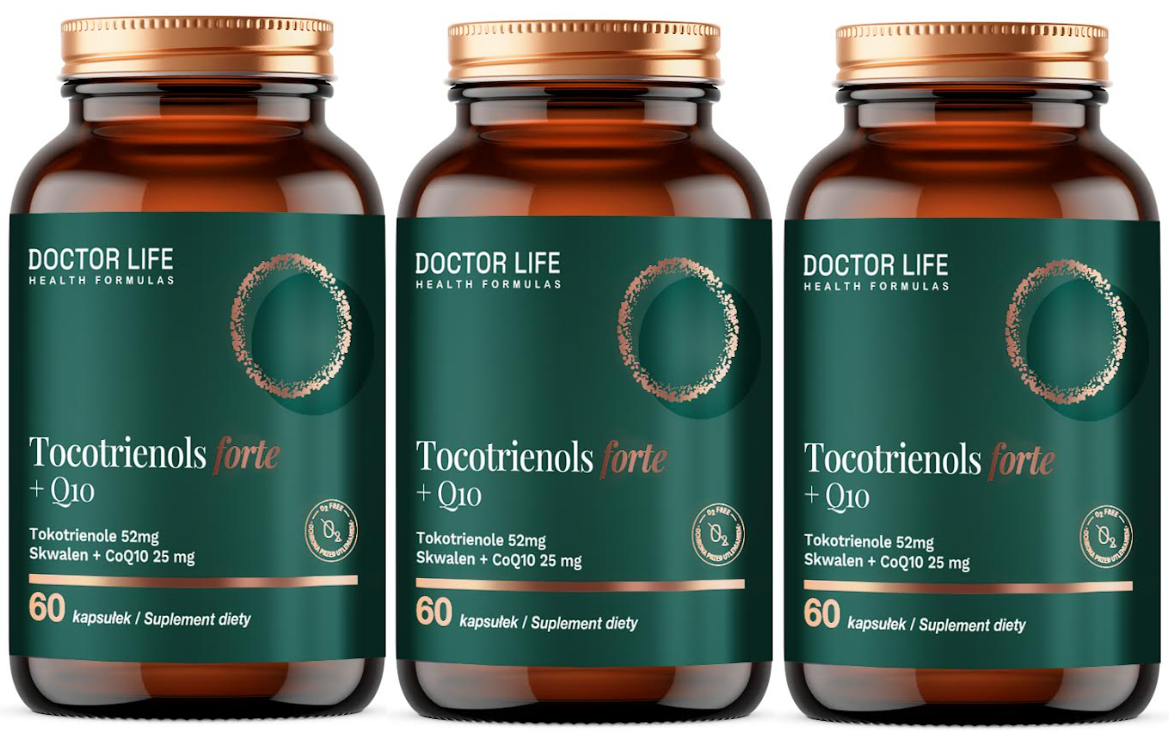 Витамин E Doctor Life Tocotrienols Forte + Q10, токотриенолы и коэнзим Q10, набор 3 упаковки по 60 капсул