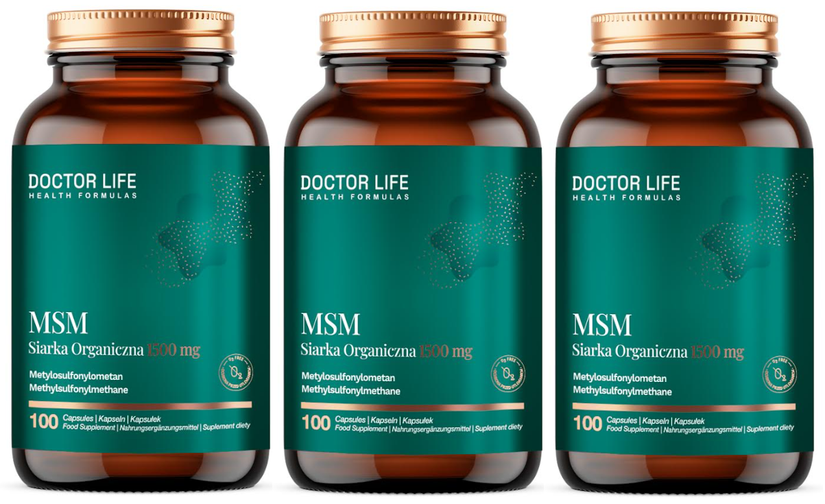 MSM Doctor Life, органическая сера 1400 мг, набор 3 упаковки по 100 капсул