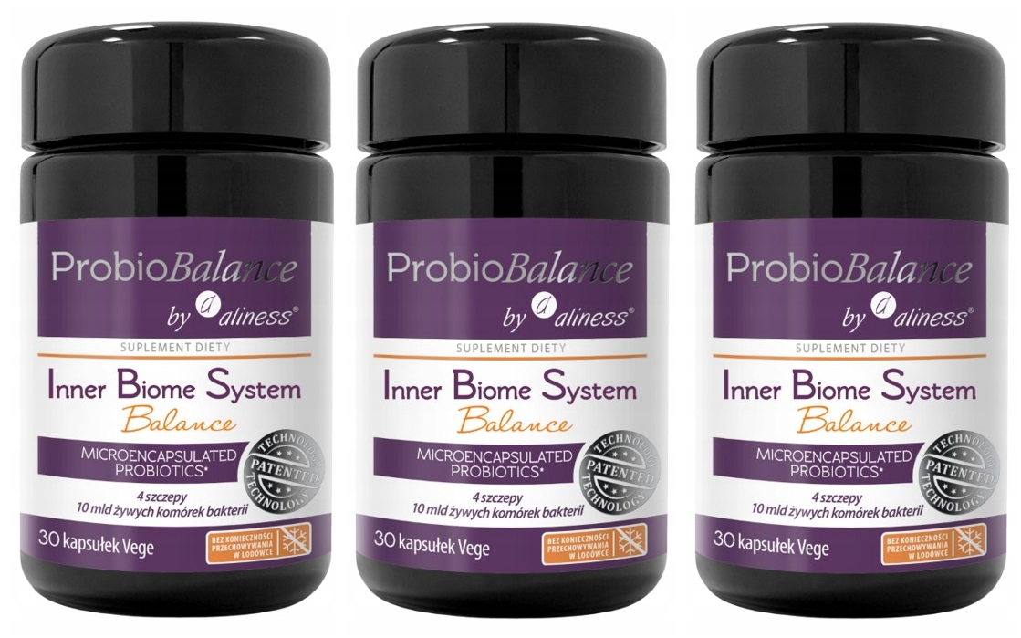 Пробиотик Aliness ProbioBalance Inner Biome System Balance, 10 млрд бактерий, 3 упаковки по 30 капсул