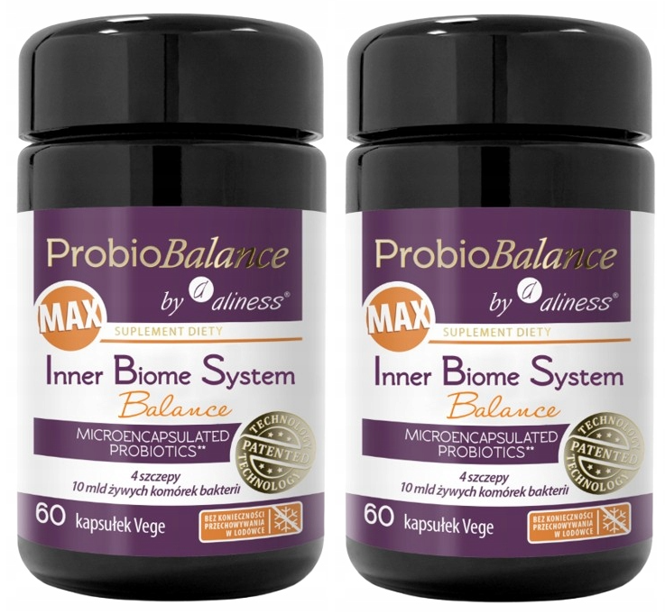 Пробиотик Aliness ProbioBalance Inner Biome System Balance Max 10 млрд, B. longum W11, 2 упаковки по 60 капсул