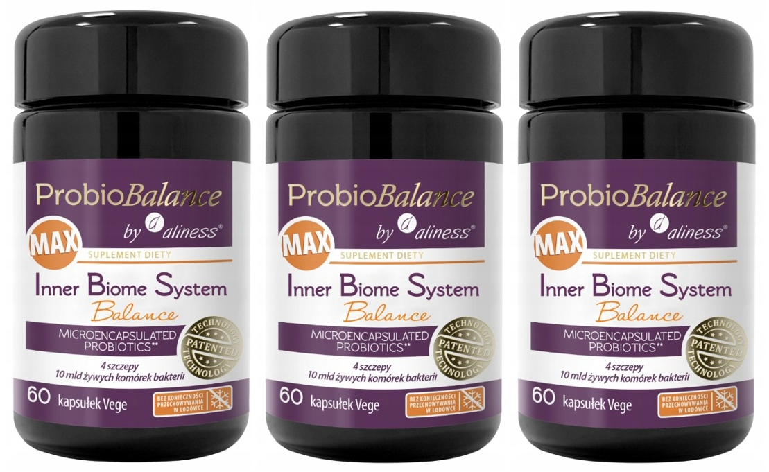 Пробиотик Aliness ProbioBalance Inner Biome System Balance Max, 10 млрд бактерий, 3 упаковки по 60 капсул