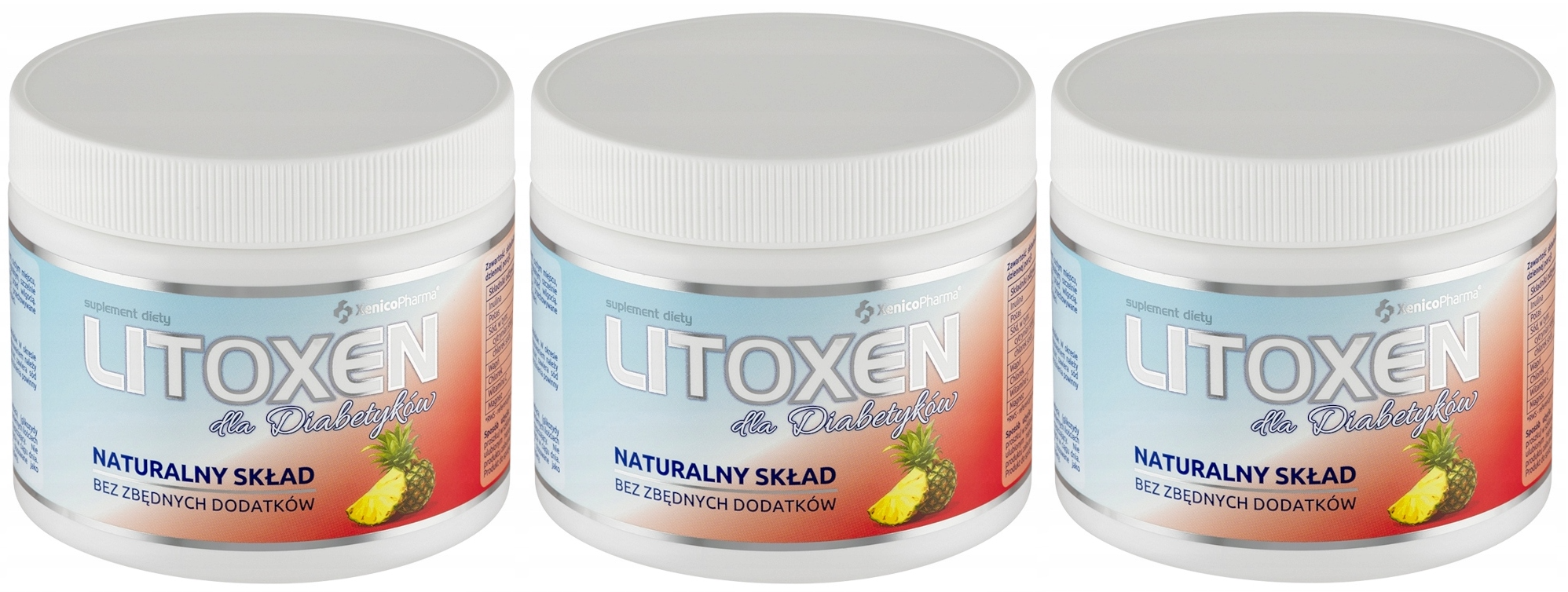 Электролиты Xenico Litoxen, для диабетиков, ананас, порошок, 3 упаковки