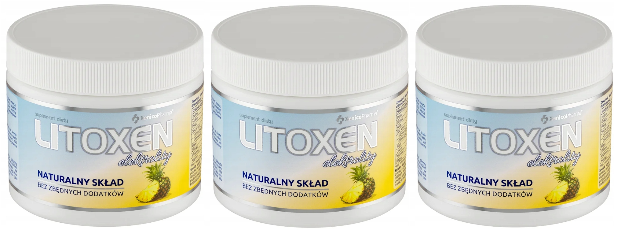 Электролиты Xenico Litoxen, с инулином и витамином C, ананас, порошок, 3 упаковки