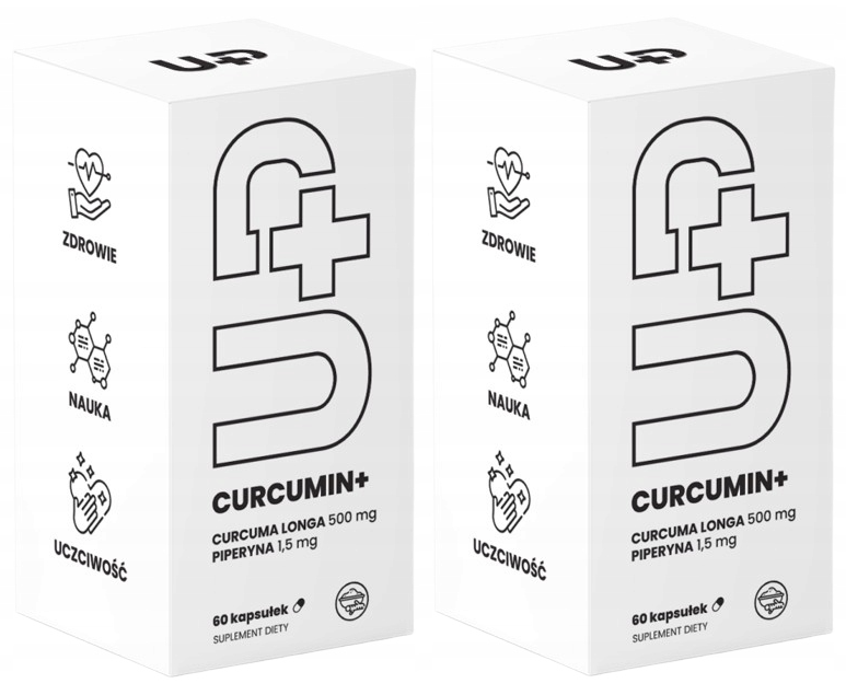Экстракт куркумы UP Health Pharma UP Curcumin+, с пиперином, 500 мг, 2 упаковки по 60 капсул